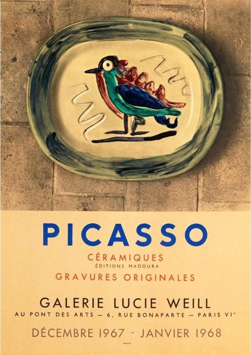 Originele lithografische poster van Picasso - tentoonstellin, Antiek en Kunst, Kunst | Litho's en Zeefdrukken, Ophalen