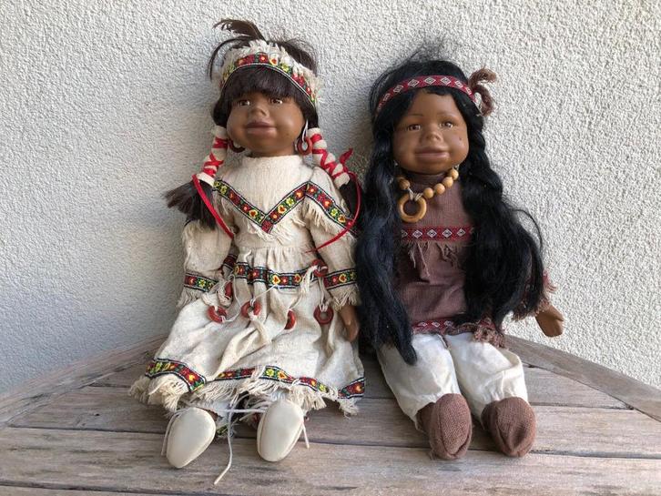 Mooi stel decoratieve indianenpoppen, Verzamelen, Poppen, Zo goed als nieuw, Fashion Doll, Ophalen of Verzenden