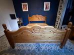 Lit Double en Pin, Maison & Meubles, Chambre à coucher | Lits, 140 cm, Brun, Enlèvement, Utilisé