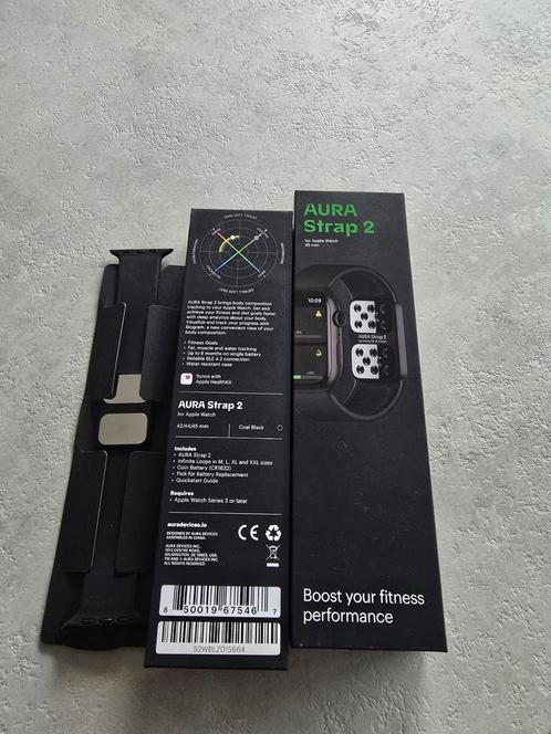Aura Strap 2 voor Apple Watch (42/44/45mm), Handtassen en Accessoires, Smartwatches, Zo goed als nieuw, iOS, Zwart, Calorieverbanding