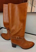 Bottes longues cuir talon 7cm femme 40 VERA GOMMA  occasion., Enlèvement ou Envoi, Brun, Porté, Bottes hautes