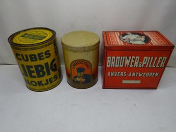 Lot van 3 Belgische vintage voedingsblikken. beschikbaar voor biedingen
