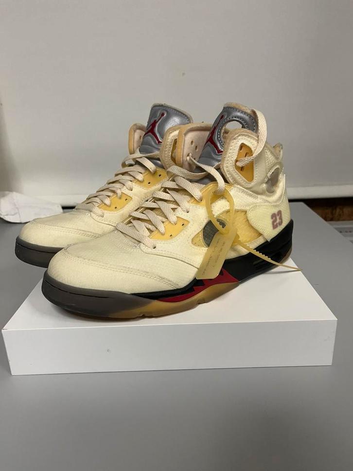 Jordan 5 Retro Off-White sail, Kleding | Heren, Schoenen, Zo goed als nieuw, Sneakers, Wit, Ophalen of Verzenden