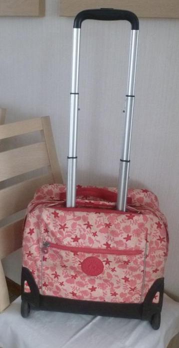 Kipling roze en rode bloementrolley + aap beschikbaar voor biedingen