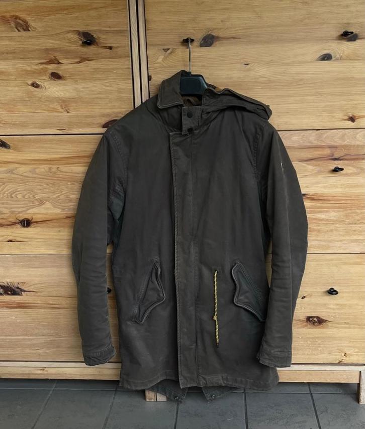 Legergroene heren parka van Scotch&Soda, Kleding | Heren, Jassen | Winter, Gedragen, Maat 48/50 (M), Groen, Ophalen of Verzenden