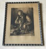 Gesigneerde ets van Jef Codron(1882-1942) keurig ingelijst, Antiek en Kunst, Ophalen of Verzenden