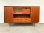 Vintage mid-century teakhouten wandkast/highboard 1960's, Huis en Inrichting, Ophalen, Gebruikt, Teakhout, 25 tot 50 cm