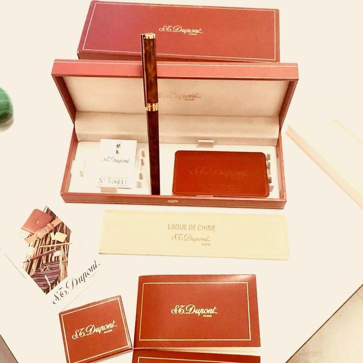 ST Dupont Tortoise Jaspee China Lacquer 18K vulpen, Verzamelen, Pennenverzamelingen, Nieuw, Vulpen, Overige merken, Met doosje
