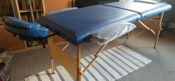 Inklapbare massagetafel 2 zones met houten frame (blauw)

 beschikbaar voor biedingen