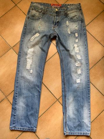 Justing jeans bleu Los Angeles W38 pré-déchiré avec empiècem