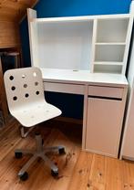 Witte bureau (Micke) + bureaustoel (Jules) IKEA, Gebruikt, Ophalen, Bureau