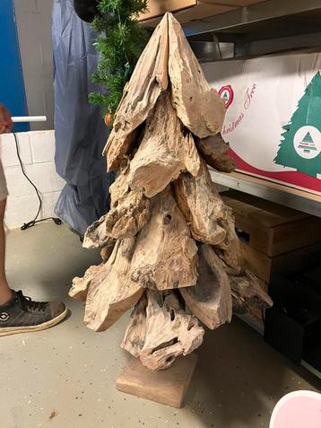 Sapin de Noël en bois de teck, Enlèvement, Comme neuf