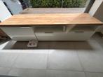 Tv Meubel wit met hout met lades, Huis en Inrichting, Kasten |Televisiemeubels, Ophalen