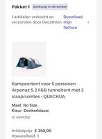 Kampeertent voor 5personen blauw/wit Arpenaz 5.2, Ophalen, Nieuw, Tot en met 4