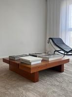 Vintage lage vierkante houten salontafel, Maison & Meubles, Tables | Dessertes, Enlèvement, Comme neuf