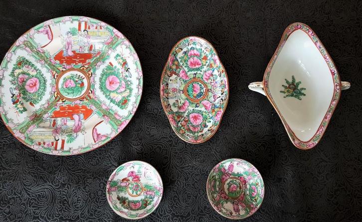 6 oud Kanton porselein, Antiek en Kunst, Antiek | Porselein, Ophalen of Verzenden