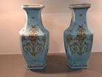 Twee Prachtige Ceramische Turquoise Gesigneerde VAZEN!, Antiek en Kunst, Ophalen of Verzenden