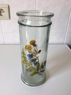 Glazen vaas met bloem decoratie, Huis en Inrichting, Woonaccessoires | Vazen, Ophalen of Verzenden, Gebruikt