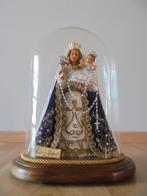 Antiek Heilig Beeld Moeder Maria in glazen stolp, Ophalen of Verzenden