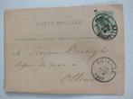 Briefkaart- carte postale  5 cent afgestempeld 1882, Verzamelen, Verzenden, Voor 1920, Gelopen, Brussel (Gewest)