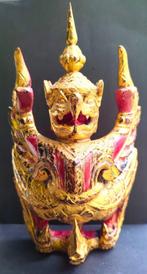 Polychroom verguld Garuda houtschulptuur Thailand, Ophalen of Verzenden