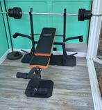 Bench press met schijven, Sport en Fitness, Fitnessmaterialen, Ophalen, Gebruikt