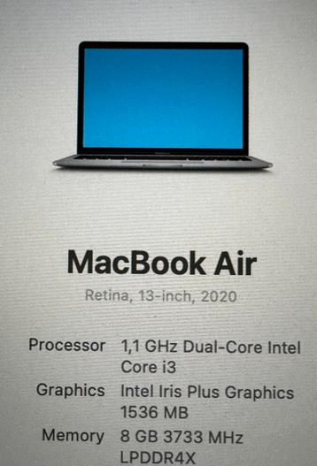 MacBook Air i3 256gb qwerty beschikbaar voor biedingen