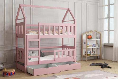 Stapelbed Huis SUZY 2 kinder 160x75 en 180x75 matrassen, Enfants & Bébés, Chambre d'enfant | Lits superposés & Lits mezzanines