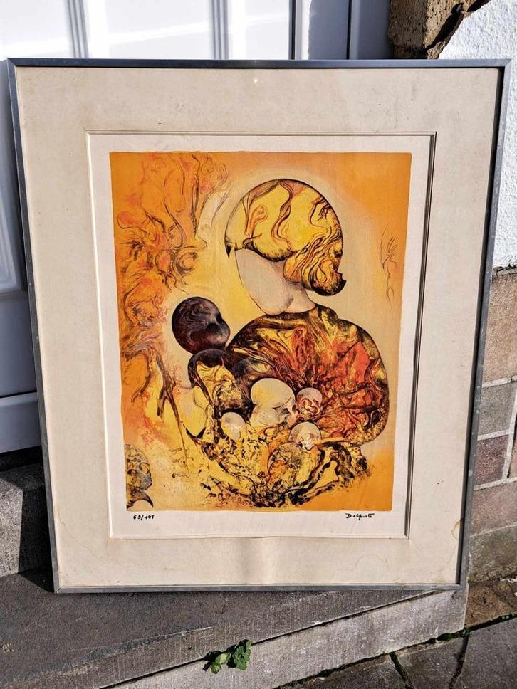 lithographie signe charles delporte, Antiek en Kunst, Kunst | Litho's en Zeefdrukken, Ophalen of Verzenden