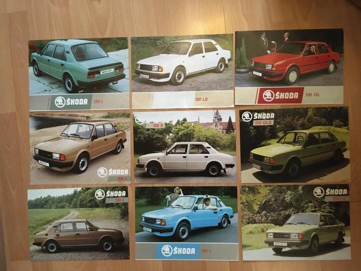 9 stuks oude folders Skoda, Boeken, Auto's | Folders en Tijdschriften, Ophalen of Verzenden