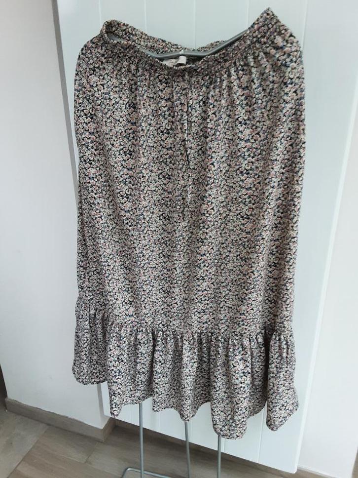 Lange zomer rok maat Small / 36 *Julie - Juliette*, Kleding | Dames, Rokken, Zo goed als nieuw, Maat 36 (S), Beige, Onder de knie