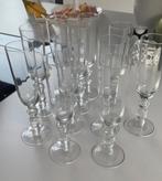 Lot de 11 flûtes à champagne et de 6 verres à vin, Ophalen, Zo goed als nieuw