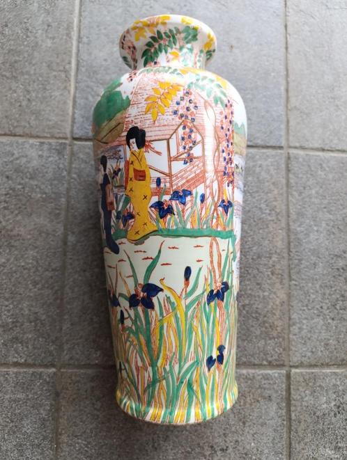Vase asiatique signé Michez Massart, Antiek en Kunst, Antiek | Keramiek en Aardewerk, Ophalen