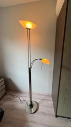 Staande sfeer- en leeslamp, Huis en Inrichting, Lampen | Vloerlampen, Ophalen, Zo goed als nieuw, Metaal, Modern