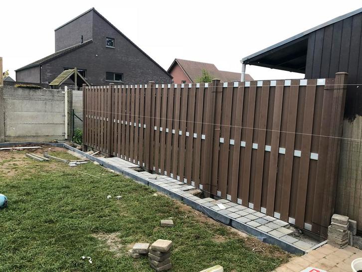 Tuinomheining composiet, Tuin en Terras, Schuttingen, Gebruikt, Kunststof, 1 tot 2 meter, 6 meter of meer, Ophalen