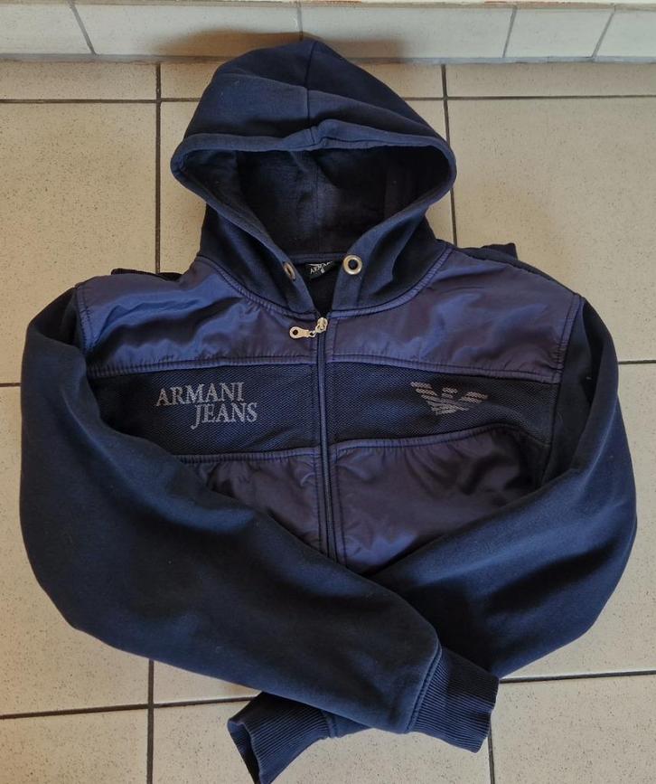 Armani👍veste-gilet met sport-look met kap👍m: M👍, Kleding | Heren, Truien en Vesten, Zo goed als nieuw, Maat 48/50 (M), Blauw