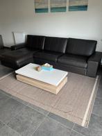 Sofa/zetel L-vorm volledig leder bruin (nieuwprijs 1600 €), Leer, Ophalen