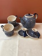 Complete Bolesławiec theeset + 2 kandelaars–perfecte staat, Antiek en Kunst, Ophalen of Verzenden