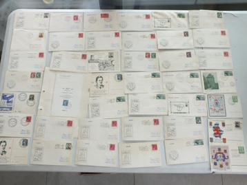 Luxemburg postzegels op omslagen kaartjes samen 41 stuks beschikbaar voor biedingen