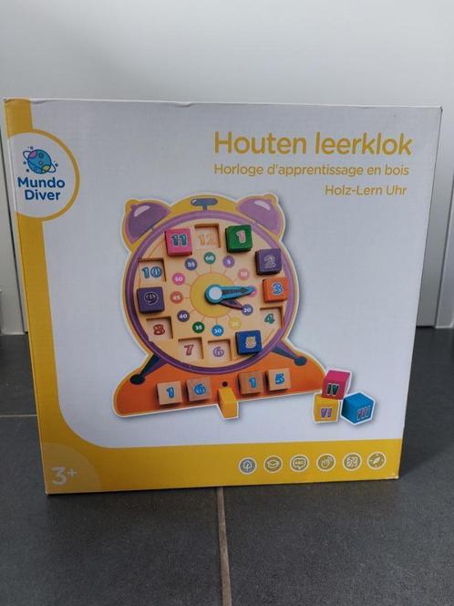 Houten leerklok, Kinderen en Baby's, Speelgoed | Educatief en Creatief, Zo goed als nieuw, Rekenen, Ophalen
