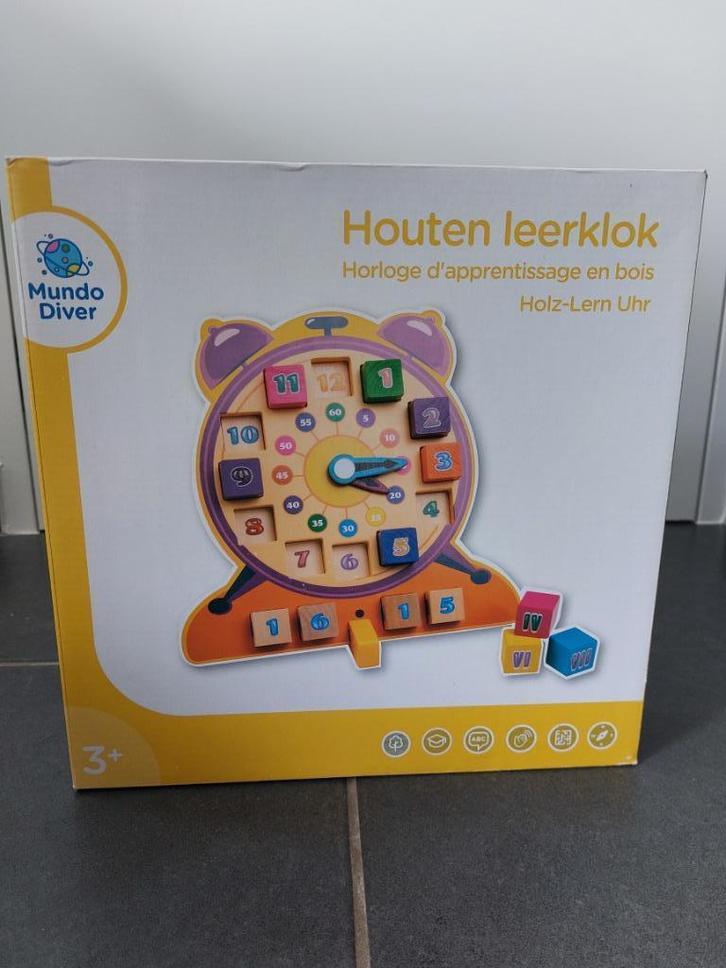 Houten leerklok, Kinderen en Baby's, Speelgoed | Educatief en Creatief, Zo goed als nieuw, Rekenen, Ophalen