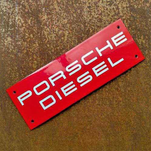 Emaille Schild PORSCHE DIESEL Dealer Bord Plaque Reclamebord, Verzamelen, Merken en Reclamevoorwerpen, Gebruikt, Reclamebord, Verzenden