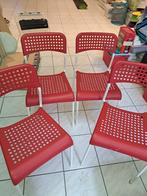 4 degelijke stoelen, Huis en Inrichting, Stoelen, Ophalen, Gebruikt, Rood, Vier