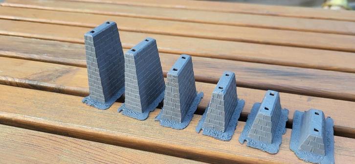 set met 6 stuks faller oprit peilers, Hobby en Vrije tijd, Modeltreinen | H0, Gebruikt, Brug, Tunnel of Gebouw, Ophalen of Verzenden