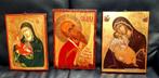 3 Oude iconen , zie foto's +/- 37 -27 cm, Antiek en Kunst, Antiek | Religieuze voorwerpen, Ophalen