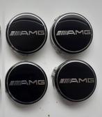 4 zwarte wielhoezen met AMG-logo's, 75 mm naven, Ophalen of Verzenden, Nieuw