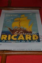 vintage reclame poster RICARD, Ophalen, A1 t/m A3, Reclame, Rechthoekig Staand