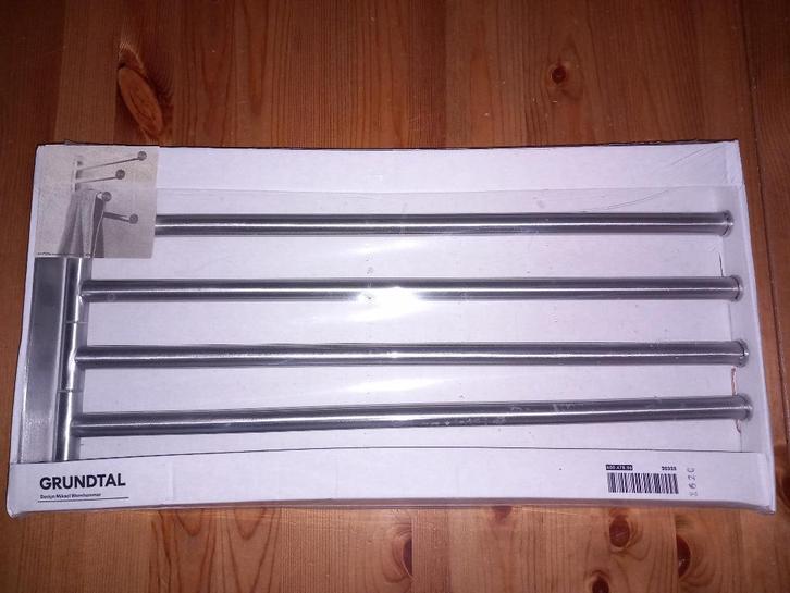 Handdoekenrek badkamer 4-armig Ikea Grundtal NIEUW, Huis en Inrichting, Badkamer | Badtextiel en Accessoires, Nieuw, Handdoekenrek