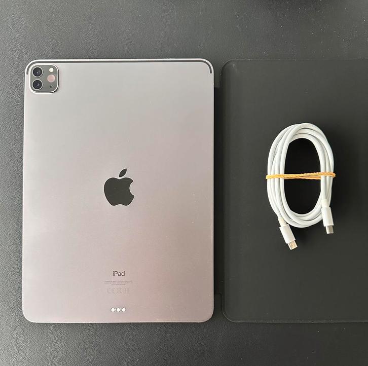 iPad Pro 11 128GB + Hoes, Computers en Software, Apple iPads, Gebruikt, Apple iPad Pro, Wi-Fi, 11 inch, 128 GB, Zilver, Ophalen of Verzenden