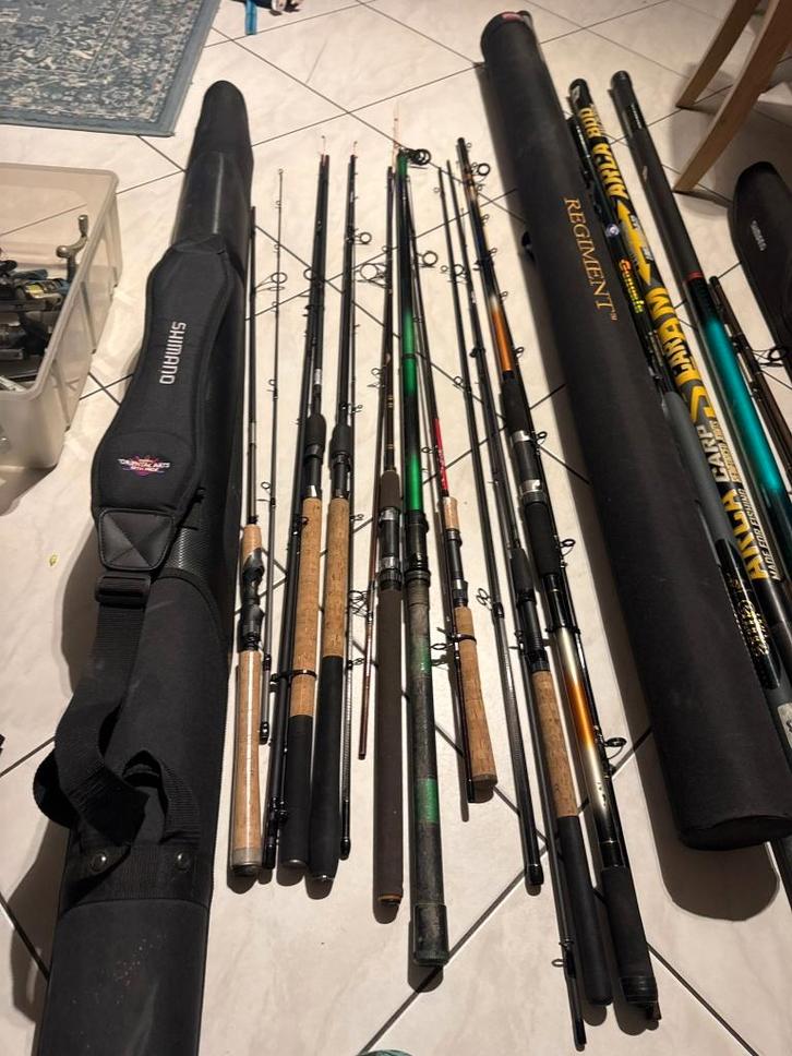 Professionele visuitrusting:Shimano/Penn/Daiwa:volledige set, Watersport en Boten, Hengelsport | Algemeen, Zo goed als nieuw, Complete hengel